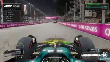 Karl Puranik Commentating and Driving in a F1 esports session